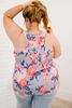 Immagine di PLUS SIZE FLORAL RACEBACK TANK TOP
